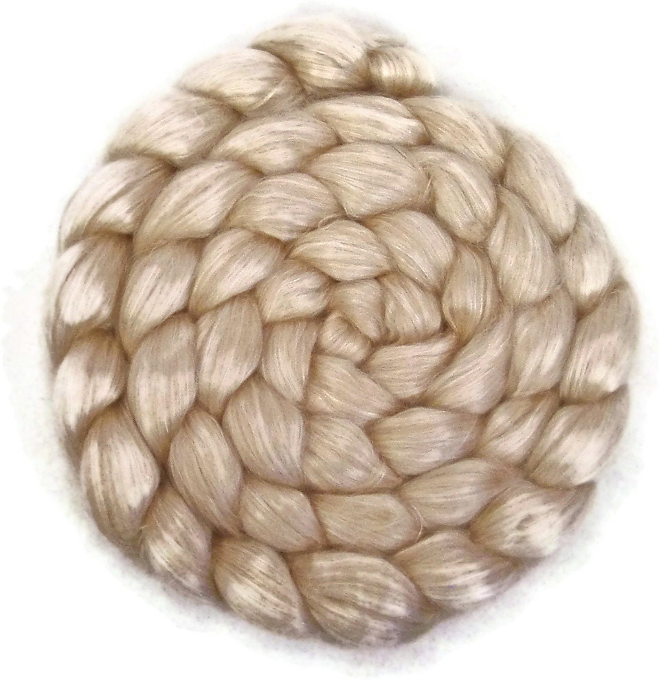 Natural Camel Silk 50/50 Wool Roving - 4 oz. - Spinning Fiber