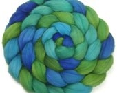 Handpainted Superwash Merino Nylon 80/20 Sock Roving - 4 oz. SEAGLASS - Spinning Fiber