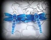 Beaded Blue Dragonfly Earrings