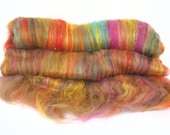 handcarded batt spinning fiber 3.2 oz