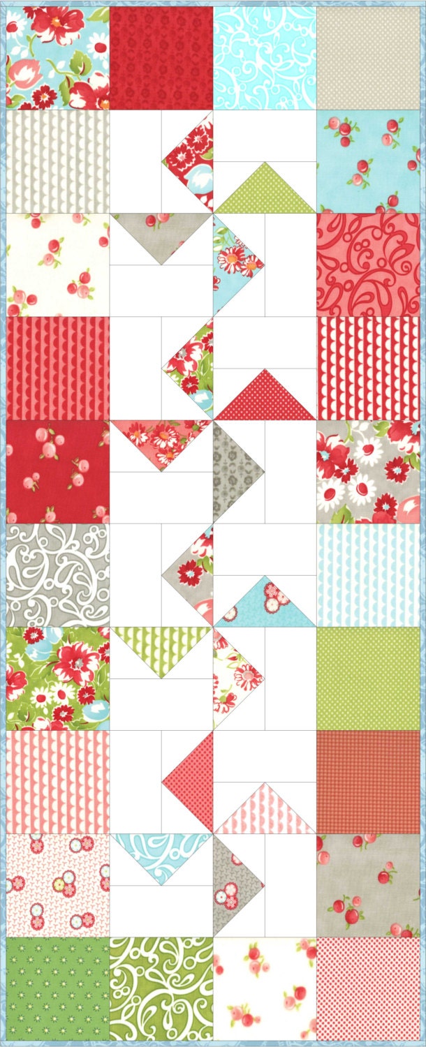 Windmills - Table Runner Pattern using Charm Squares