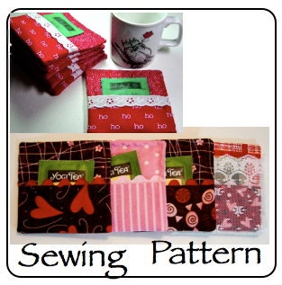 Tea Party Coasters with Lace envelope Sewing Pattern  instant downloading Great gift