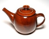 Teapot - Hand-thrown Brown Pottery - 32 oz