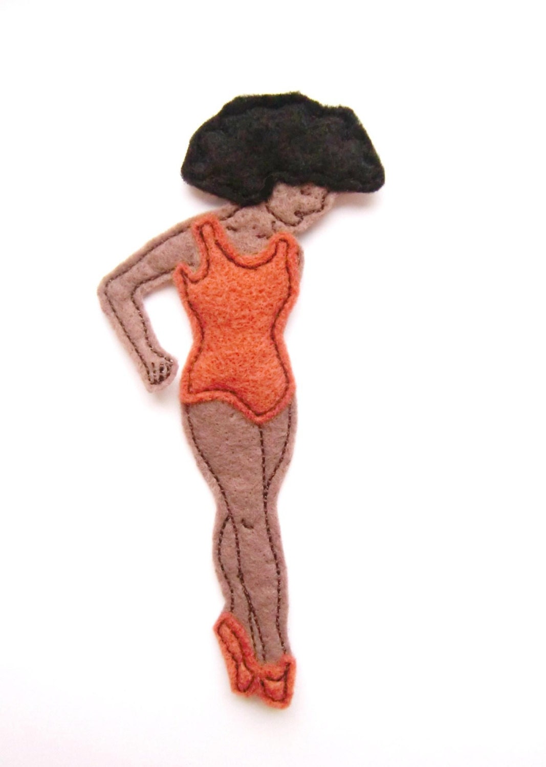 Iron On Patch Applique Brown Skinned Ballerina