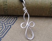 Little Loopy Celtic Cross Silver Wire Pendant- Celtic Cross Necklace - Wire Cross, First Communion, Confirmation Gift Jewelry