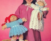 Crochet Pattern Cabbage Patch Kids Dress Panties Christening Gown Booties Bonnet