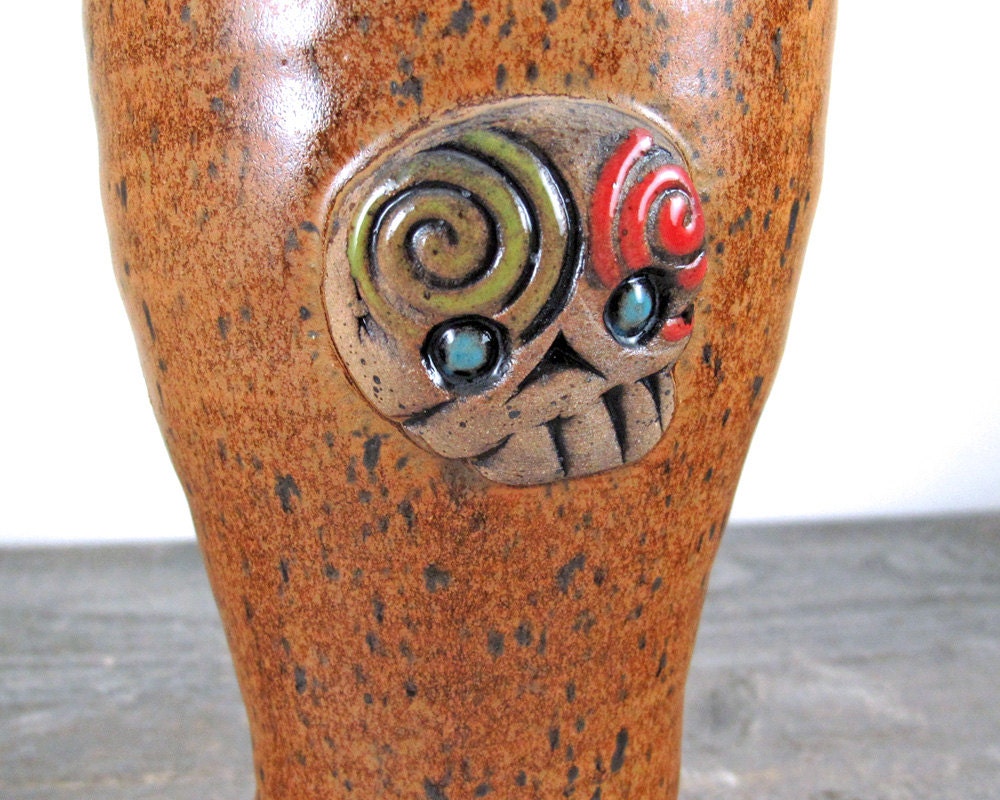 Skully Pilsner Cup in Butternut Yellow Brown - Spiral Eye - Pint - Large - Tall - Big -  Beer Cup for Dudes or Ladies