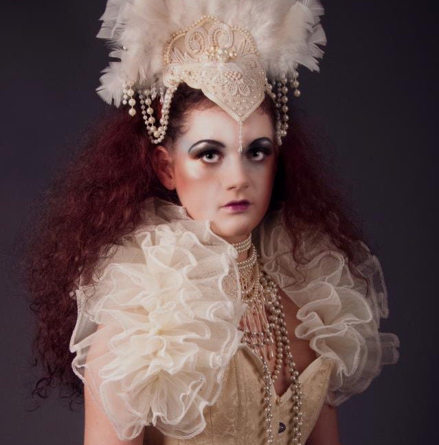 Burlesque Diva Steampunk Glam Shrug Cabaret Prom Queen Bridal Vintage Couture SUGAR CANDY