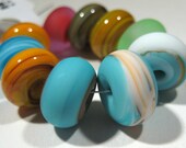 Handmade Lampwork Beads - Mix Set Small Shiny and Matte Rounds
