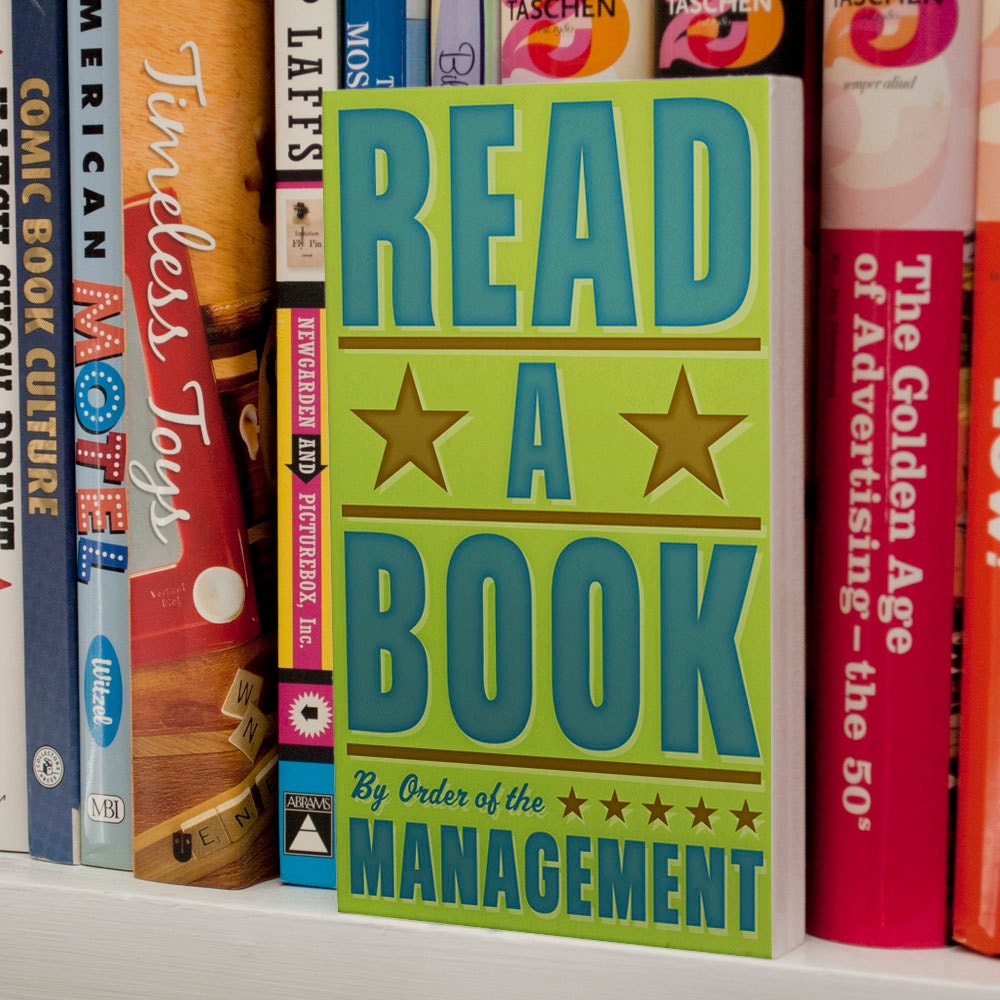 Teacher Appreciation Gift - Read A Book By Order of the Management Word Art Block - 4" x 7" Teacher Gift - Teacher Sign - Teacher Classroom