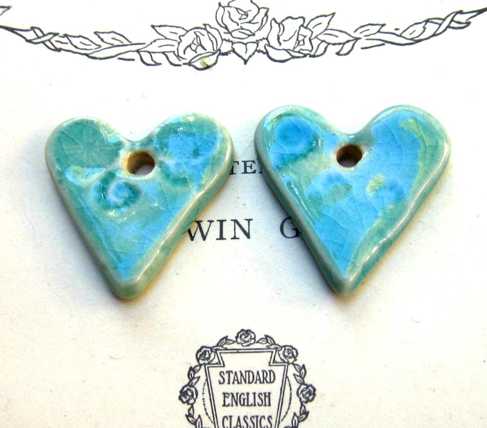 Pinwheel Design  Heart Charms Handmade