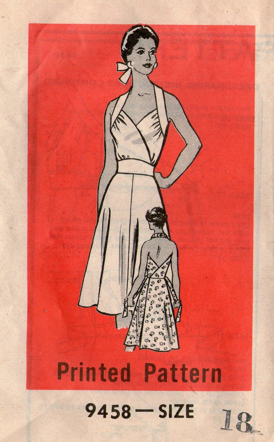 Vintage Halter Top Wrap Dress Sewing Pattern