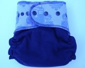 Made to Order Nifty Nappy One Size Fitted OR AI2 Cloth Diaper in Tardamask Tardis Doctor Who