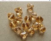 Vintage champagne bicone beads