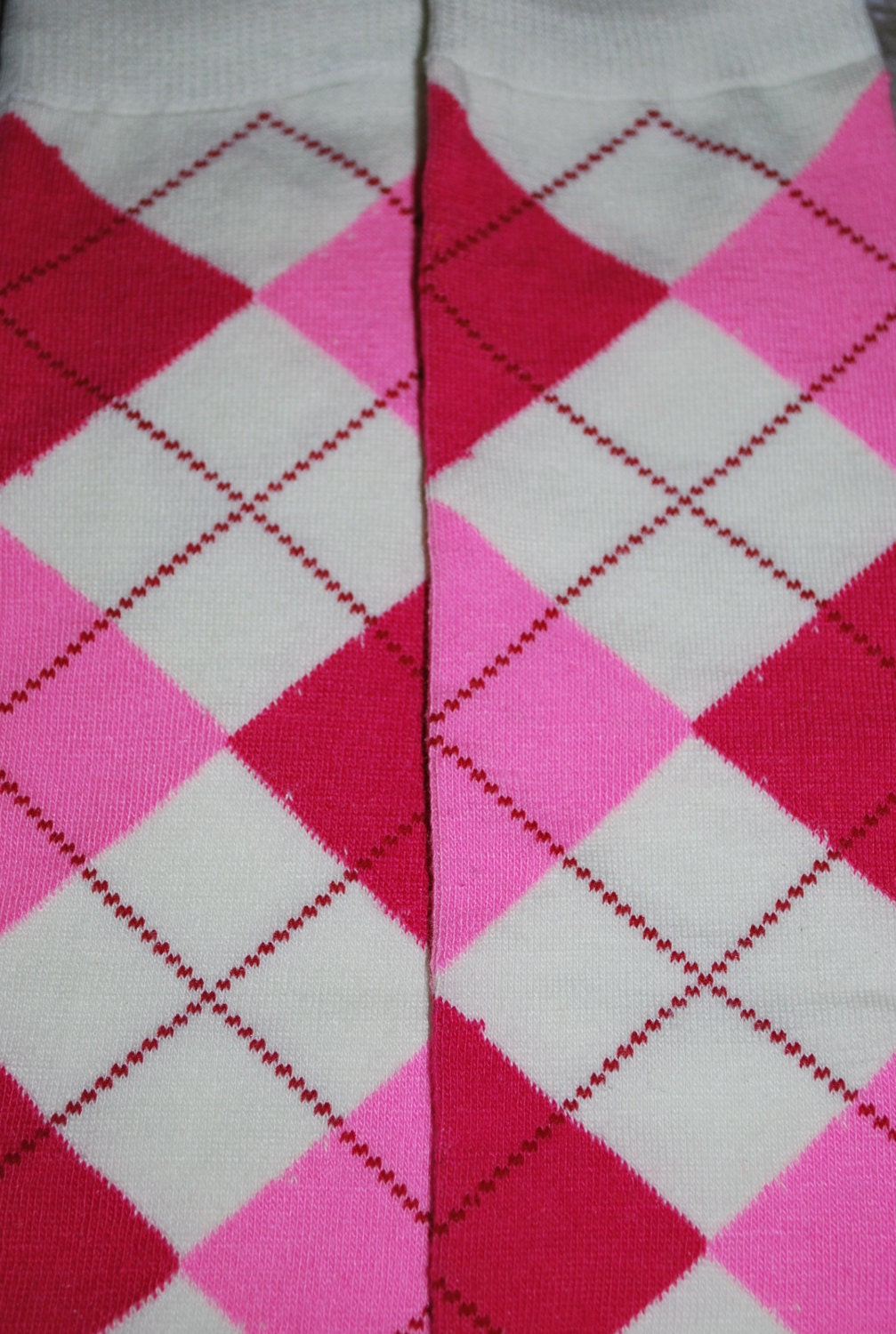 Baby Leg Warmers and Toddler Leg Warmers  - free shipping - pink and cream argyle