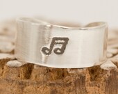 Music Note Toe Ring Sterling Silver Adjustable Wide Cuff Toering