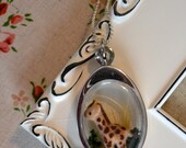 tiny giraffe diorama pendant