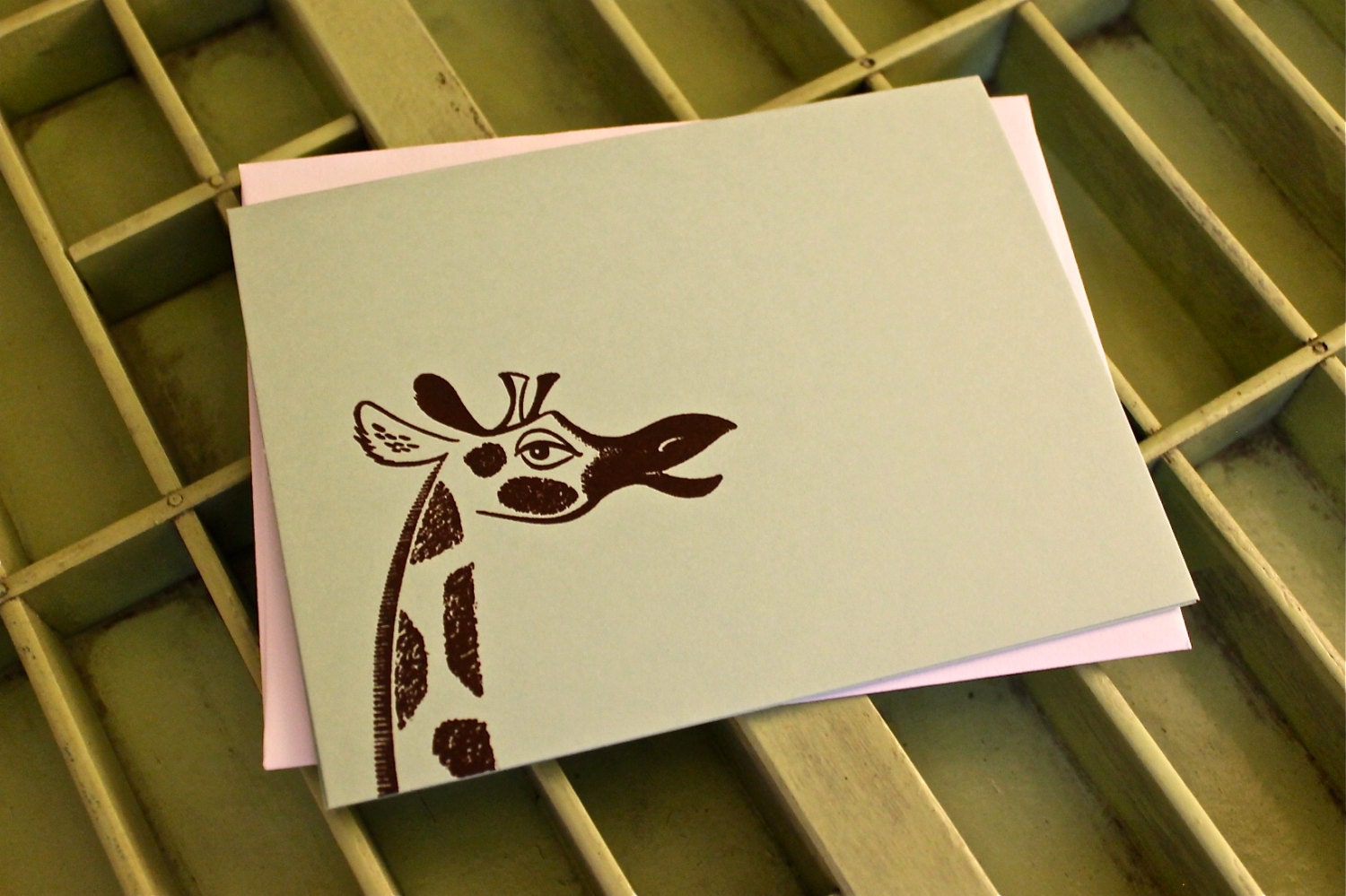 Green Giraffe Card