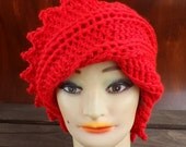Crochet Hat Women Hat - LAUREN Womens Beanie Hat Crochet Hat in Red - Crochet Womens Hat - Custom Order