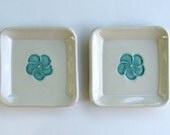 Pretty Little Ceramic Plates, Peach, Set of Two