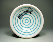small dish hand mixer (pinstriped turquoise). Made to Order.
