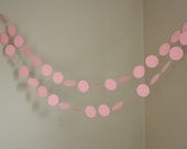 Pink 2" circle paper garland - 7 ft. wedding decoration, bunting, photo prop, party decoration, shower decoration