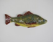 Ceramic fish art perch decorative wall hanging
