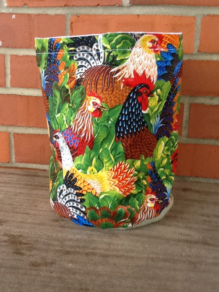 KIP Bag Small Sock Knitting Project Bag Chickens