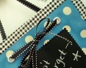Knob Notes (Blue-n-Dots): Chalk Cloth Reversible Chalkboard / Memo Board - Sale take 20% Off