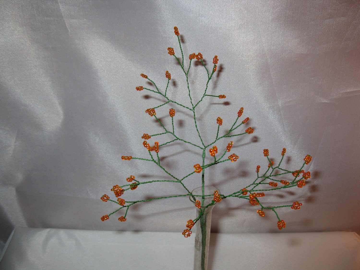 Orange  Beaded Babys Breath