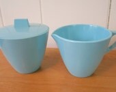 vintage aqua melmac cream and sugar Marcrest