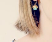 Turquoise Dangle Ball Bead Earrings
