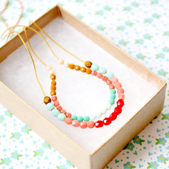 Two Strand Color Block Necklace