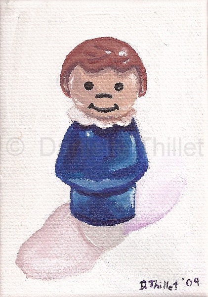 Little People Girl - Original Acrylic Miniature Painting