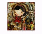 art print, 'Skipping Girl Vinegar', print from my original painting,open editon