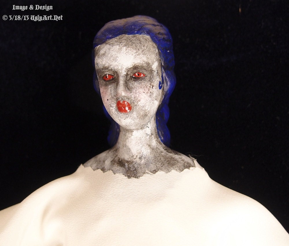 On Hold for Angelique X Ugly Shyla Ghost Bride Doll With Red Eyes