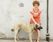 Striped summer dress with elastic waistband