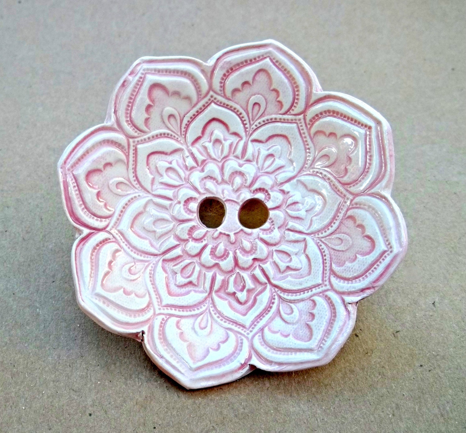 Pale Pink Lotus Ceramic Ring  Bearer Bowl