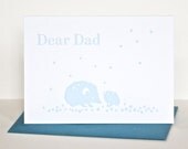 Letterpress Periwinkle Hedgehog Dear Dad Card