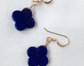 Lapis Lazuli Clover Earrings