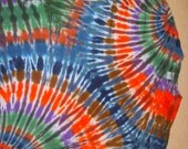 2X tie dye t-shirt, dark mirror spiral pattern, 2XL