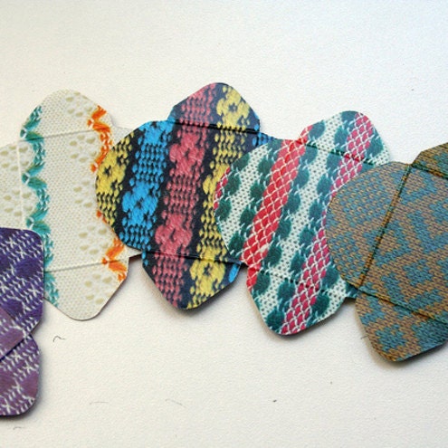 Set of 20 teeny tiny mini envelopes - upcycled knitting book