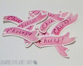 Cheers watercolor tags - drink glass or gift decoration for any celebration
