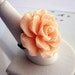 Flower Ring, Peach Rose Bloom Ring, Adjustable Metal Band, Vintage Inspired Ring - BUTTERCREAM