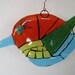 Robin Nesterbobbin Fused glass folk art bird suncatcher ornament fusion bird mosaic style