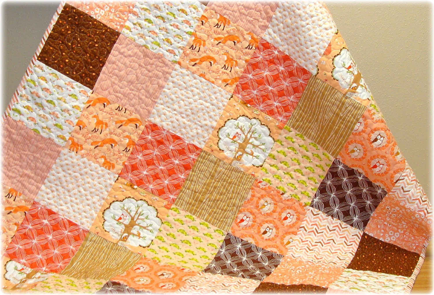 Baby Girl Quilt Les Amis fabrics Adorable Custom Made to Order