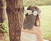 crochet daisy chainmail flower wreath headpiece medieval renaissance hat