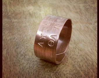 Personalized Thumb Ring - Unisex Wide Band Ring