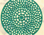 Reusable Mehndi Tattoo Stencil for Henna or Mixed-Media (small medallion no. 3)