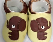 6-12 month Mini Toes soft sole leather BABY shoes elephant